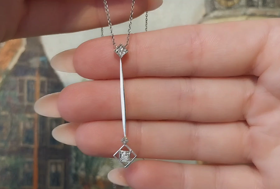 Edwardiaanse hanger met diamanten in oud slijpsel