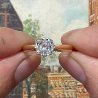 Vintage solitair ring met een briljant geslepen diamant