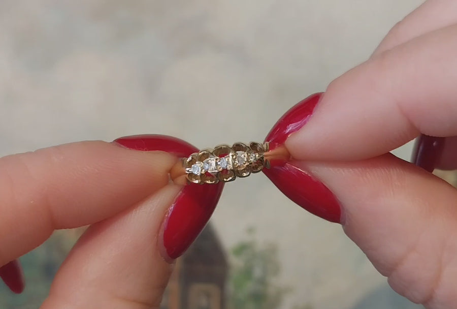 Vijf steens diamanten ring uit 1901
