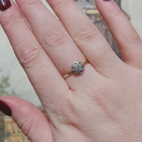 Vintage diamond cluster ring in 18 carat gold and platinum