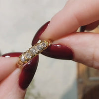 Victoriaanse oude mijn geslepen diamanten ring uit 1888