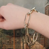 Paperclip armband van 14 karaat goud