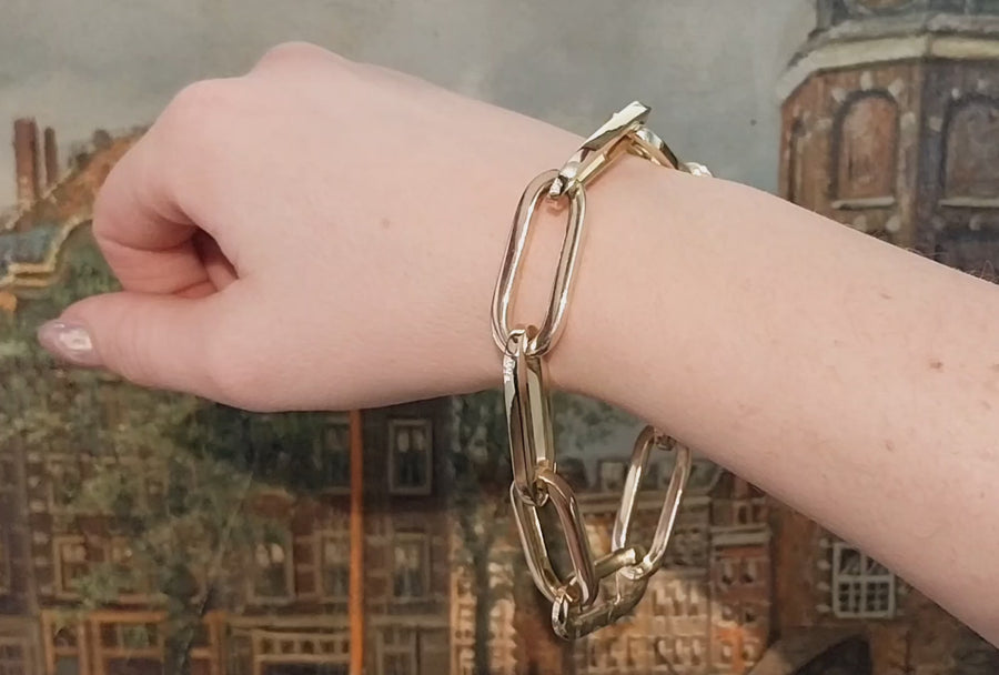 Paperclip armband van 14 karaat goud