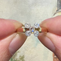 Vintage five stone old European cut diamond ring