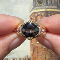 18 karaat gouden ring met toermalijn en diamant