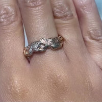 Organische nugget stijl ring in 14-karaats goud