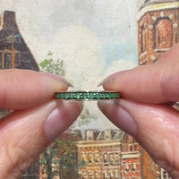 Emerald half eternity band