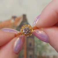Light brown diamond solitaire ring in 20 carat gold