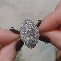 Art Deco diamond ring in white gold