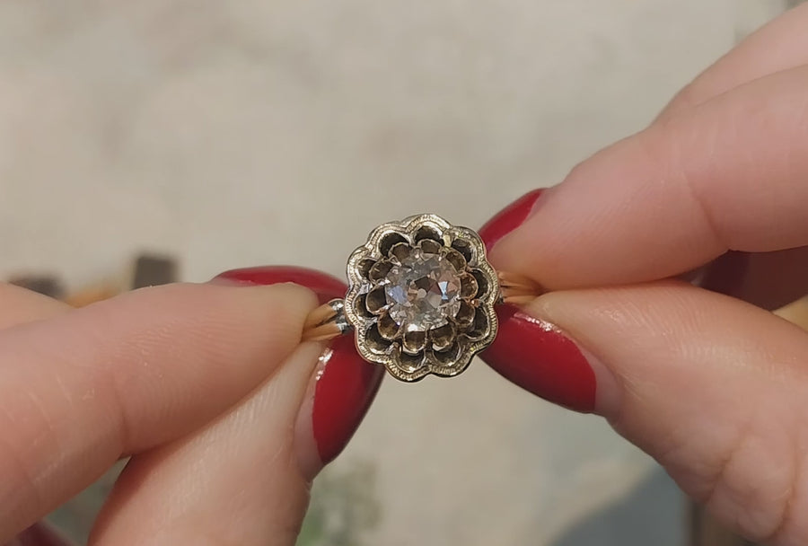 Old mine cut diamond ring