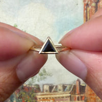 Black diamond ring in 18 carat gold