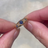 Edwardian sapphire and rose diamond ring from 1906