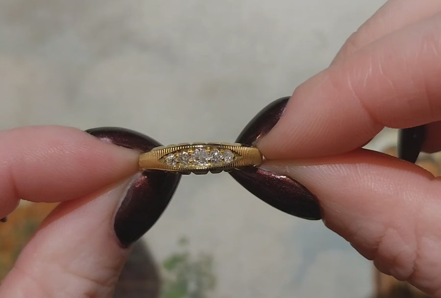 Victorian five stone diamond ring from 1895