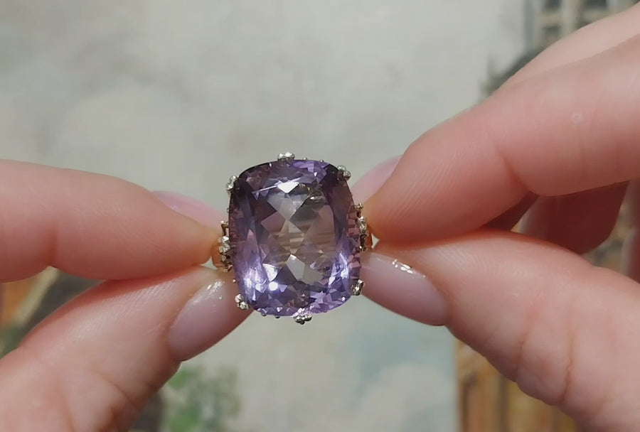 Vintage amethist ring van 14 karaat goud