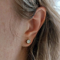 Rose diamond earrings in 14 carat gold-Earrings-The Antique Ring Shop