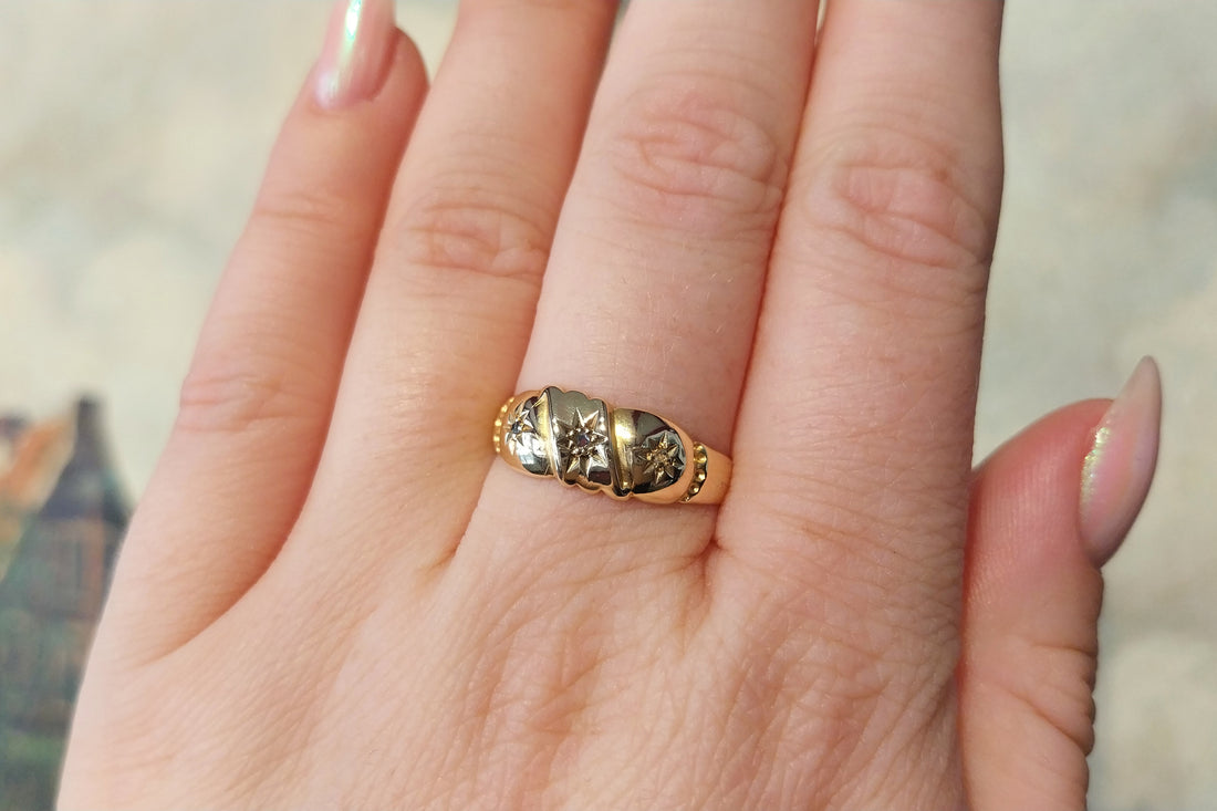 Rose diamond gypsy ring from 1907-Antique rings-The Antique Ring Shop