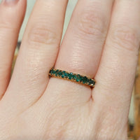 18 carat gold emerald eternity band-Vintage Rings-The Antique Ring Shop