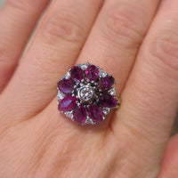 White gold ruby and diamond ring