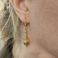 Vintage pendant earrings in 14 carat gold-The Antique Ring Shop