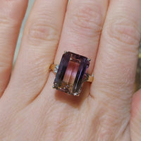 Amatrine and diamond ring-Vintage Rings-The Antique Ring Shop
