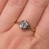 Old cut diamond solitaire ring in 18 carat gold-engagement rings-The Antique Ring Shop