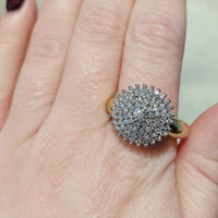 Diamond cluster ring in 14 carat gold-engagement rings-The Antique Ring Shop