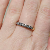 Seven stone diamond ring in 14 carat gold-Vintage Rings-The Antique Ring Shop