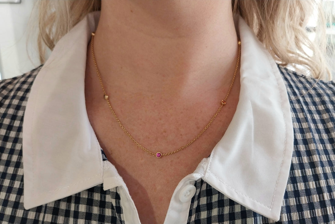 Tourmaline and citrine necklace in 18 carat gold