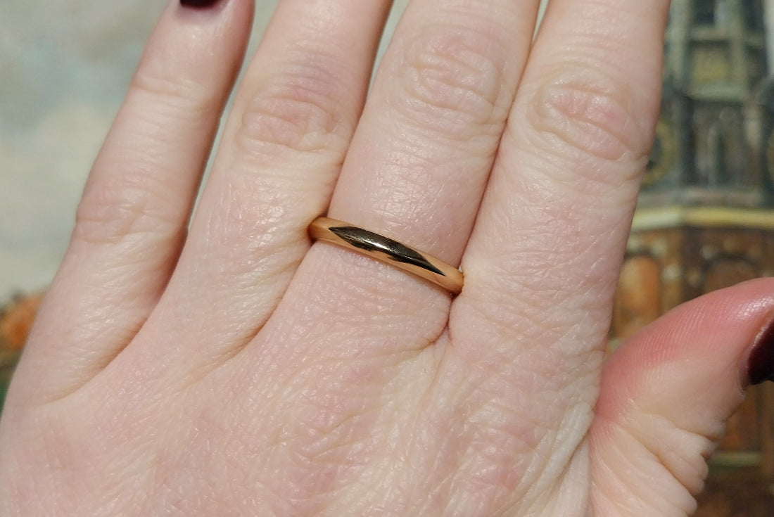 Vintage 14 carat gold band-wedding rings-The Antique Ring Shop