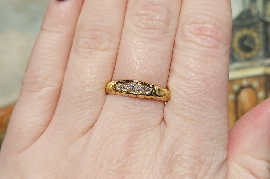 Victorian five stone diamond ring from 1895-Antique rings-The Antique Ring Shop