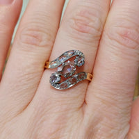 Antique rose diamond swirl ring