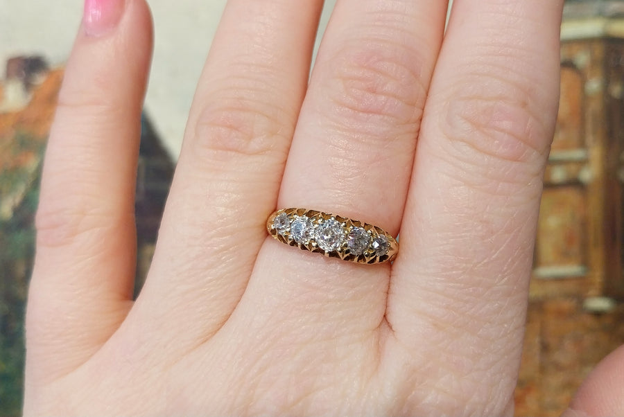 Victorian 18 carat gold old cut diamond ring from 1899-Antique rings-The Antique Ring Shop