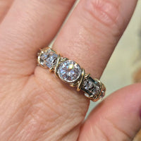 Diamond ring in yellow and white gold