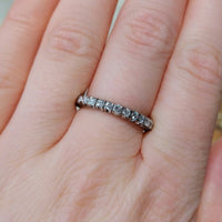 White gold eternity band with diamonds