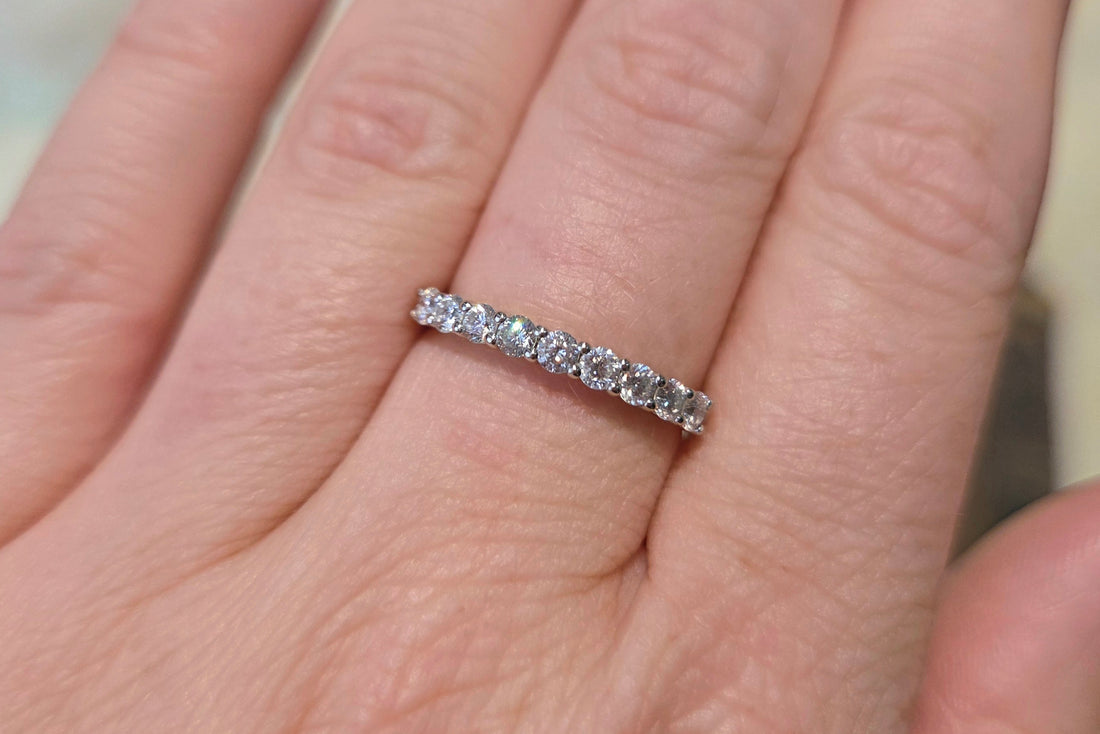 Diamond half eternity band-wedding rings-The Antique Ring Shop