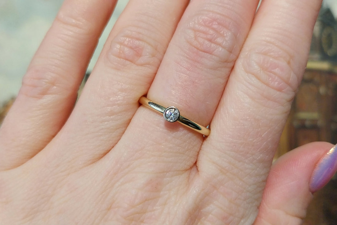 Diamanten solitaire ring van 14 karaat goud