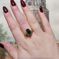 Vintage tourmaline and diamond ring in 18 carat gold-Vintage Rings-The Antique Ring Shop