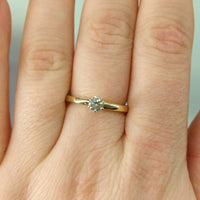 Diamond solitaire ring in 14 carat gold-engagement rings-The Antique Ring Shop