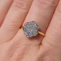 Edwardian old cut diamond cluster ring-Antique rings-The Antique Ring Shop
