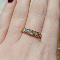 Victorian old mine cut diamond ring from 1888-Brooches-The Antique Ring Shop