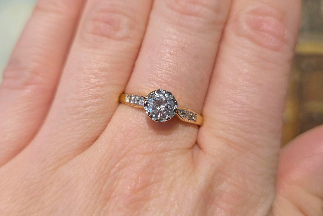 Vintage diamanten ring van 18 karaat goud