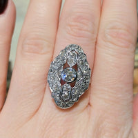 Art Deco diamond ring in white gold-The Antique Ring Shop