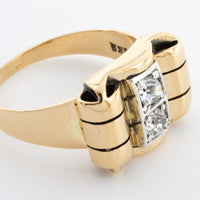 Antique Art Deco ring with old cut diamonds-Antique rings-The Antique Ring Shop