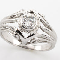 Diamond ring in 14 carat white gold-Vintage & retro rings-The Antique Ring Shop