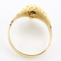 18 carat gold eagle ring with emerald eyes.-Vintage & retro rings-The Antique Ring Shop