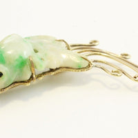 Jade carp fish brooch in 14 carat gold-Brooches-The Antique Ring Shop, Amsterdam
