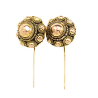 A large pair of antique Dutch gold buttons-Brooches & Lapel Pins-The Antique Ring Shop