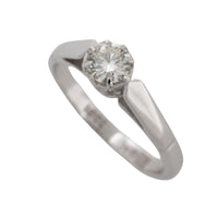 White gold diamond solitaire ring-Vintage & retro rings-The Antique Ring Shop