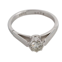 White gold diamond solitaire ring-Vintage & retro rings-The Antique Ring Shop