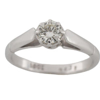 White gold diamond solitaire ring-Vintage & retro rings-The Antique Ring Shop